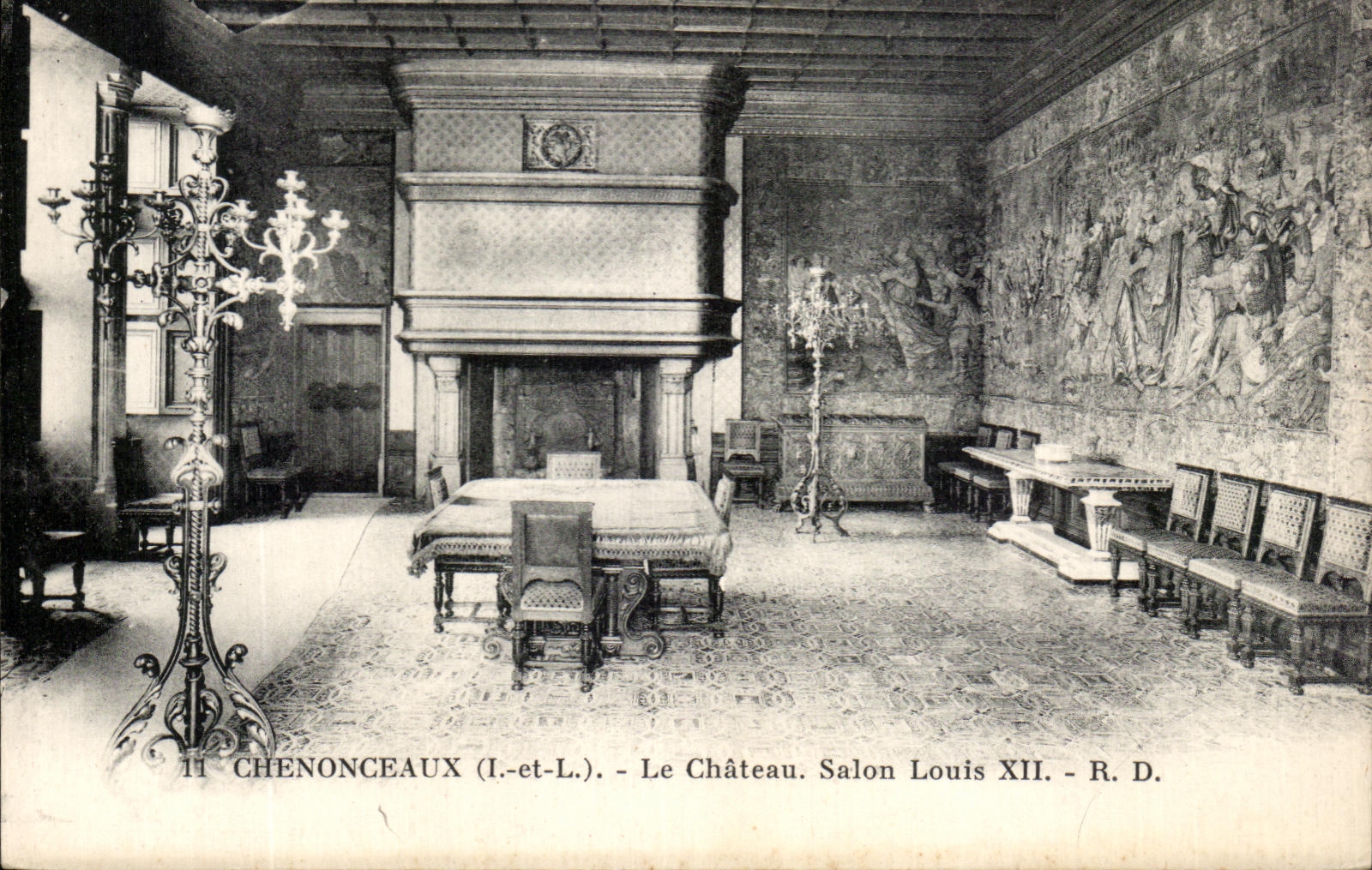 CPA Chenonceau Le chateau Salon Louis XII