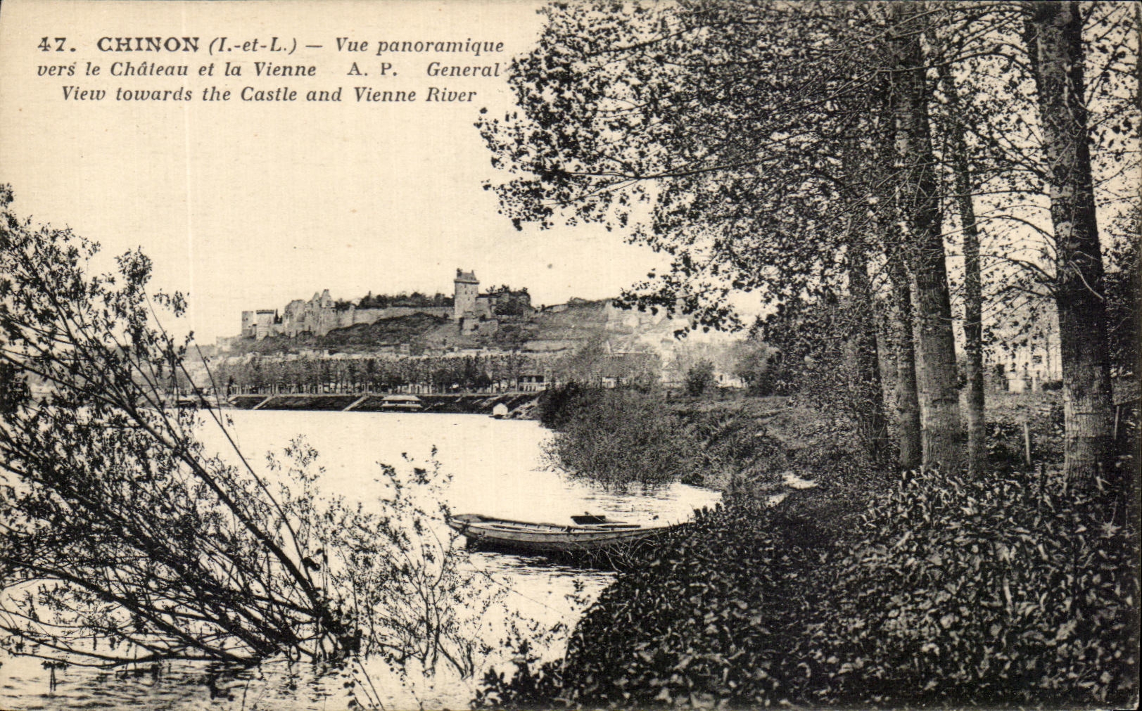 CPA Chinon Vue Panoramique Vers Le Chateau et la Vienne Generale View Towards the castle and Vienne River