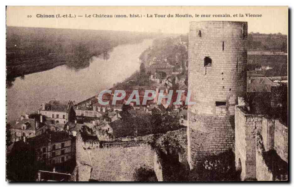 CPA Chinon Le Chateau La Tour du Moulin le Mur Romain 
