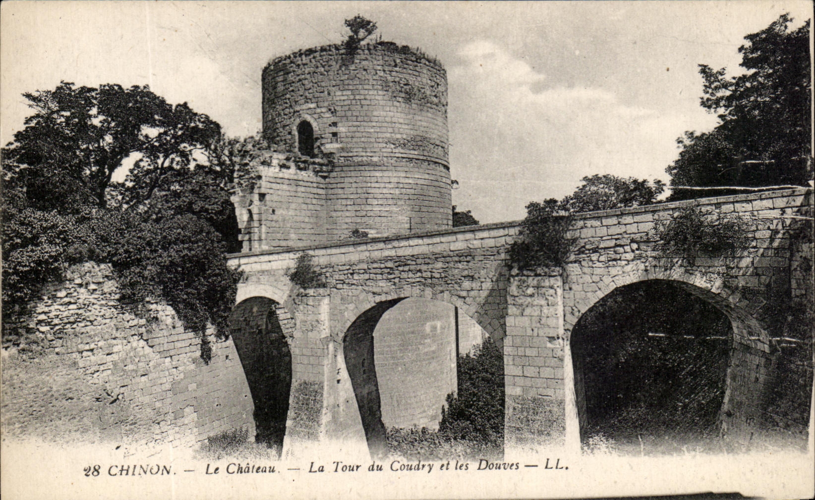 CPA Chinon La Chateau La Tour du Coudry et les Douves