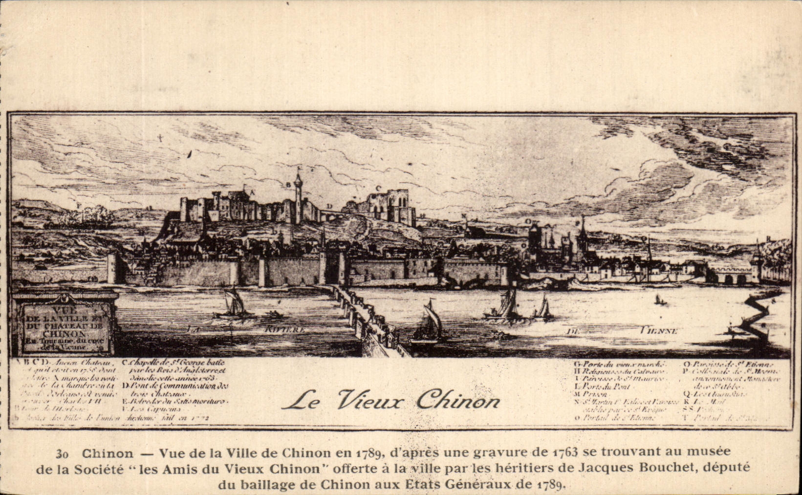 CPA Chinon Vue de la Ville de Chinon en d'apres Une Generale de trouvant