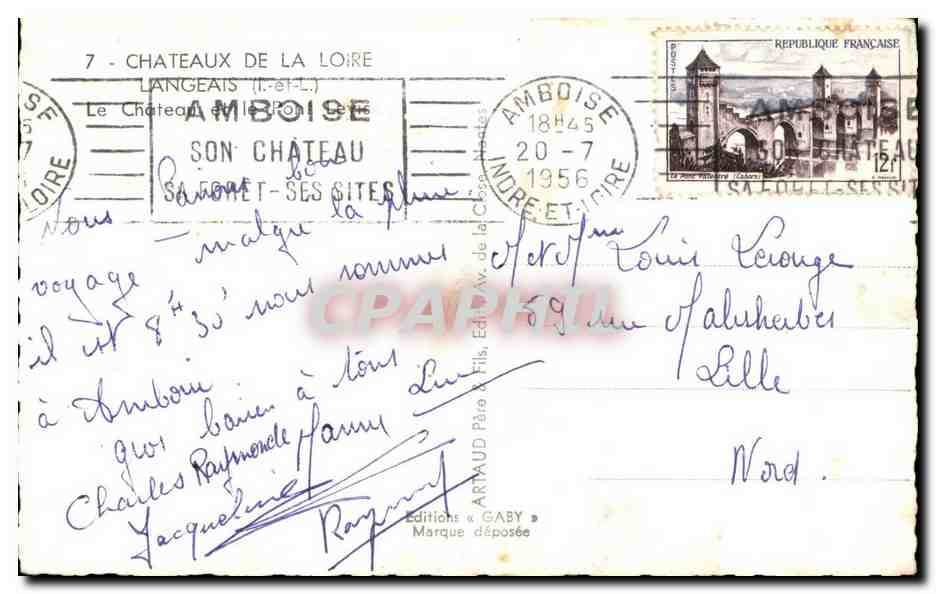 CPA Chateaux De La Loire Langeais Le Chateau et le Port — Rückseite
