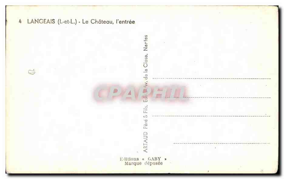 CPA Langeais Le Chateau l'Entree — Rückseite