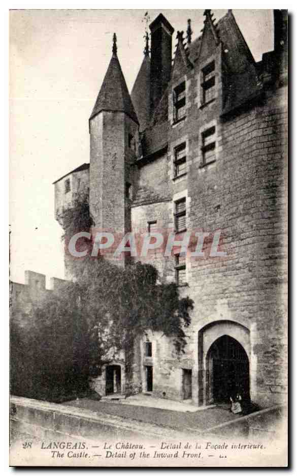 CPA Langeais Le Chateau Detail de la Facade interieure