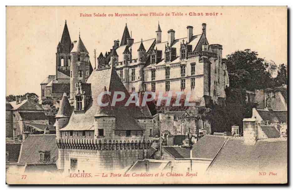 CPA Loches La Porte Des Cordeliers Et Le Chateau Royal