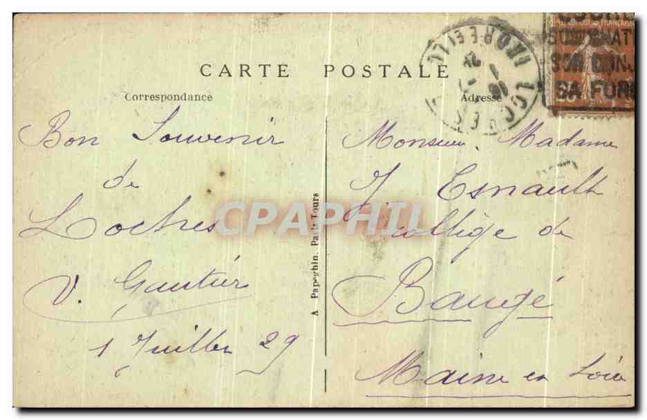 CPA Loches Le Chateau Royal St Ours La collegiale St ours — Rückseite