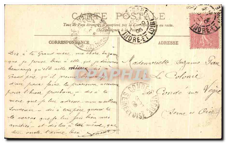 CPA Loches Le Chateau Royal Agnes Sorel Et La Collegiale Saint Ours — Rückseite