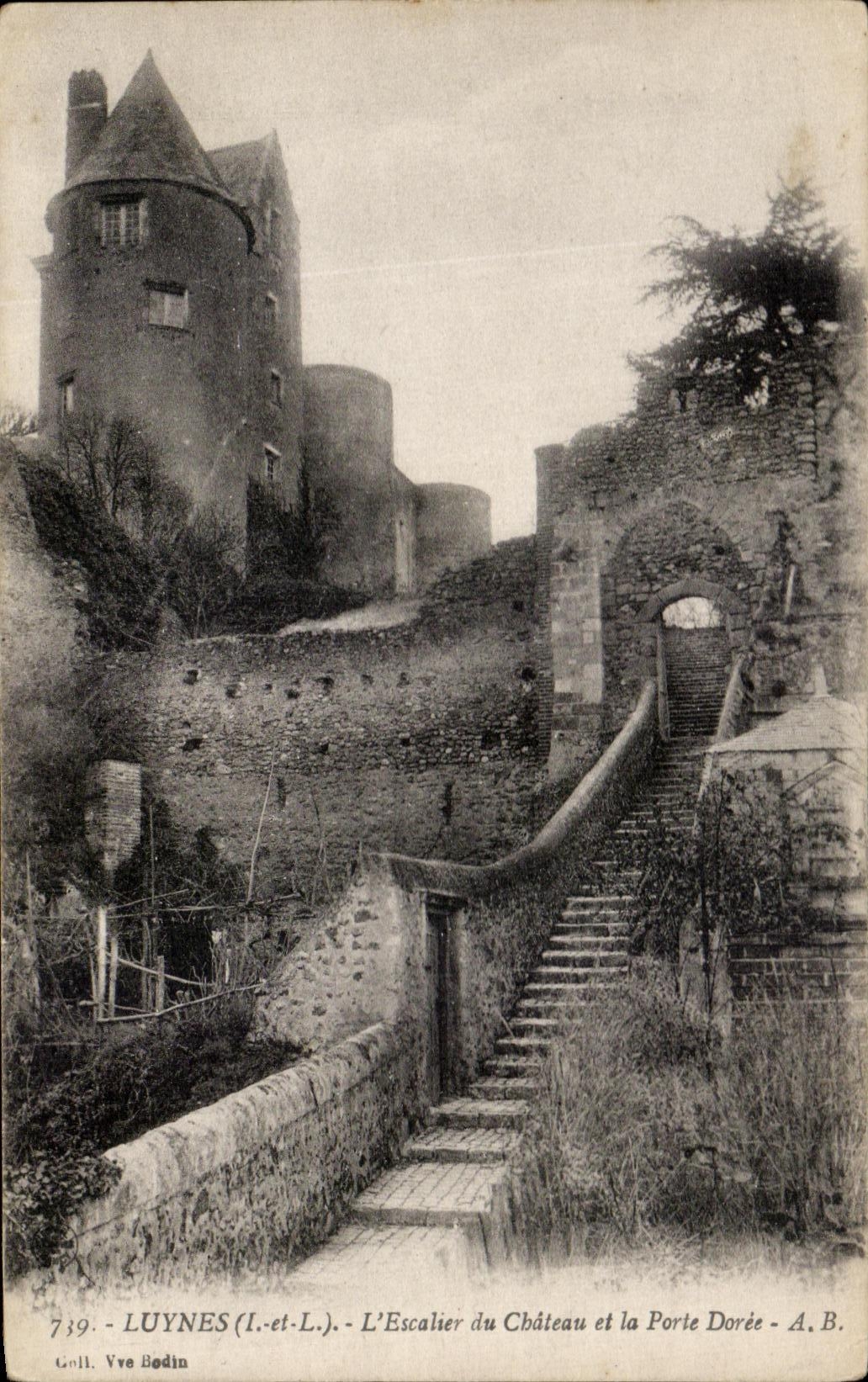 CPA Luynes L'Escalier du Chateau Et La Porte Doree