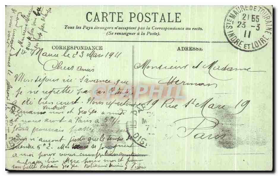 CPA Montbazon Partie Sud Ouest du Donjon — Rückseite
