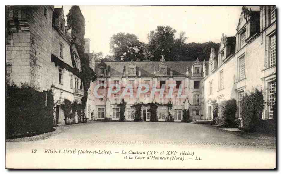 CPA Rigny Usse Le Chateau et la Cour d'honneur