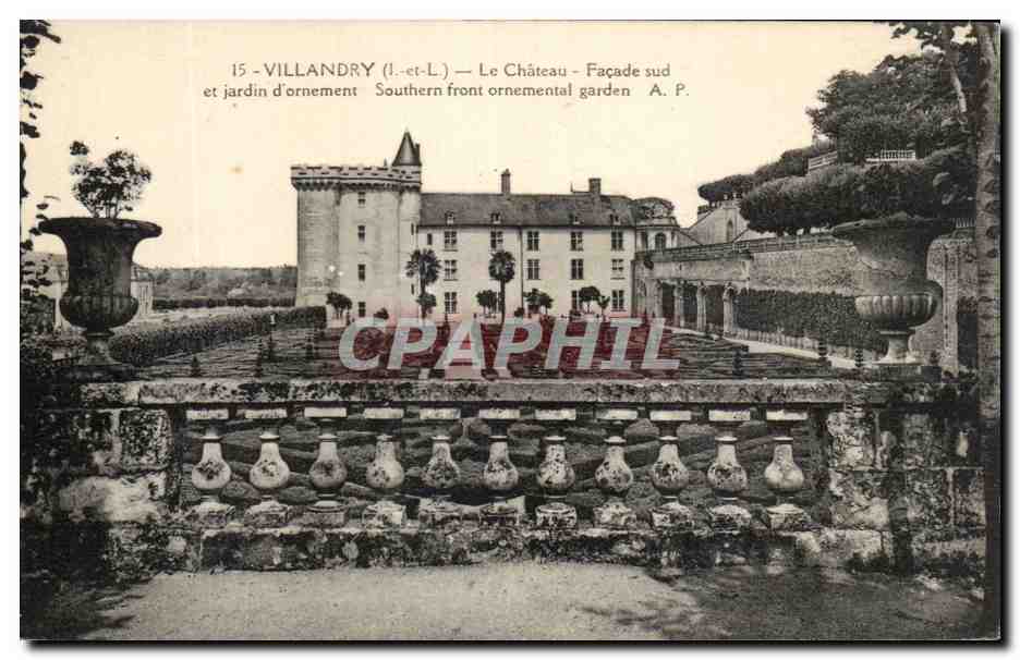 CPA Le Chatrau Villandry Facade Sud et Jardin d'ornement 