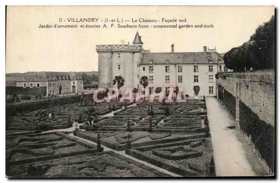 CPA Le Chatrau Villandry Facade Sud et Jardin d'ornement