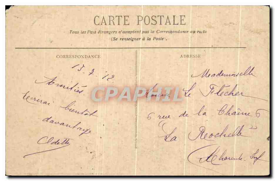 CPA Bordeaux Monument des Girondine Groupe Sud — Verso