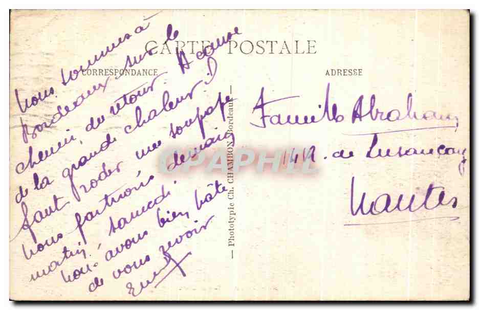 CPA Bordeaux Quais Nord Bateaux — Verso
