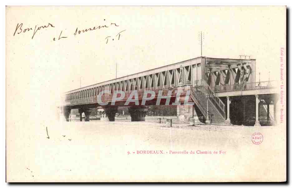 CPA Bordeaux Passerelle du chemin de fer