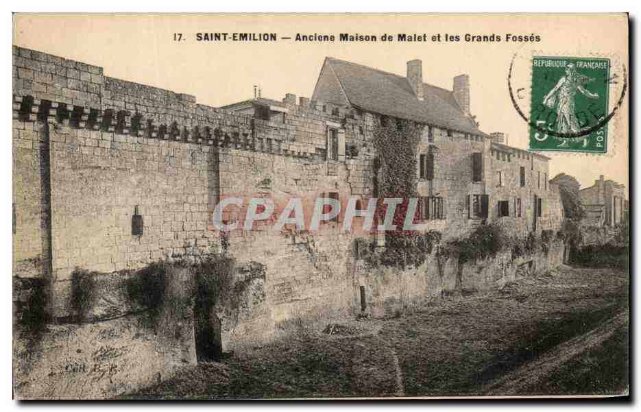 CPA Saint Emilion Anciene Maison de Malet et les Grands Fosses