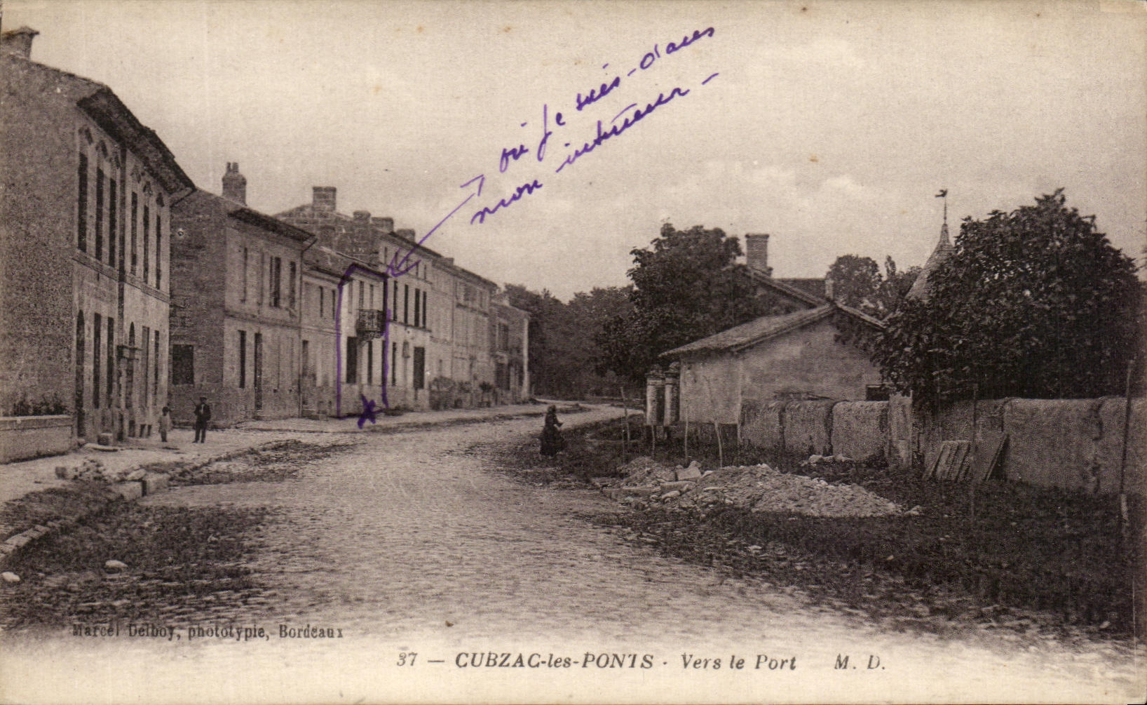 CPA Cubzac Les Ponts vers le Port