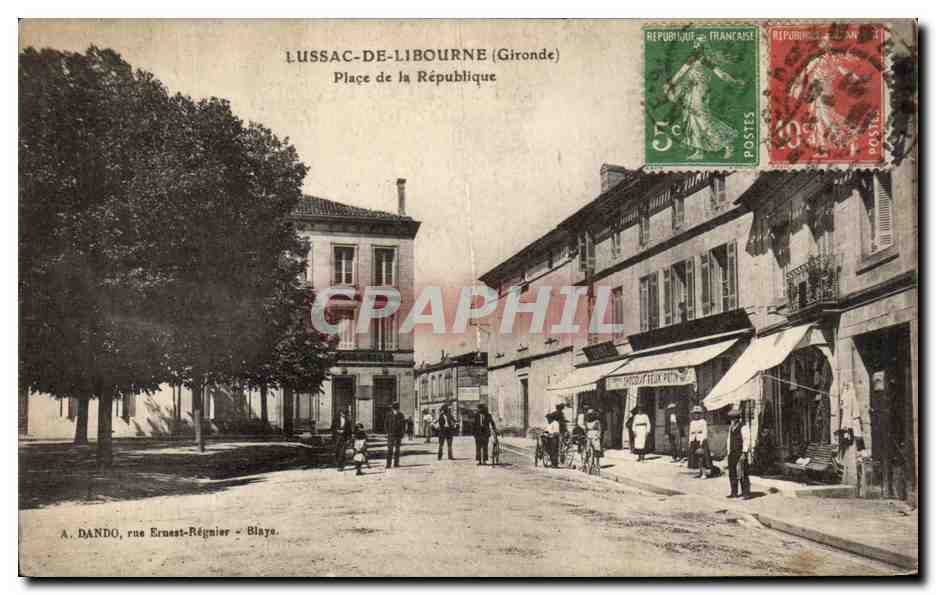 CPA Lussac De Libourne Place de la Republique