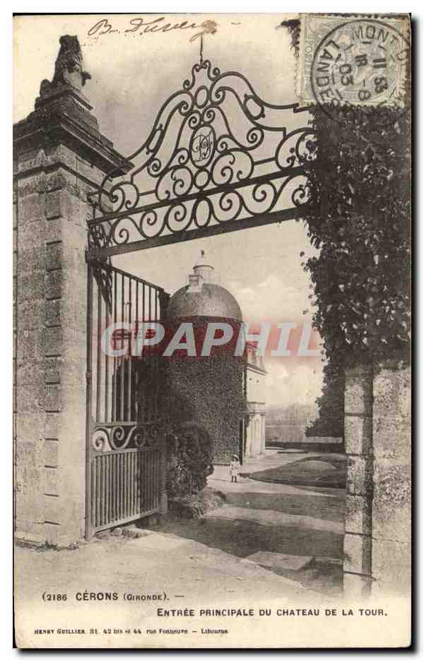 CPA Cerons Entree Principale du Chateau de la Tour