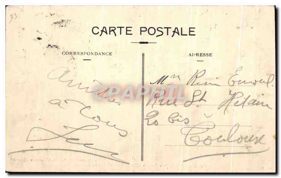 CPA Mazeres Pres Langon Chateau de Roquetaillade — Rückseite
