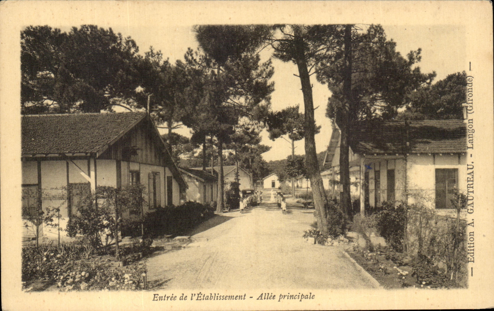 Entrée de l'Établissement - Allée principale — Langon (Gironde) — Édition A. GAUTREAU