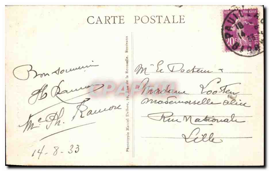 CPA Pauillac Chateau Mouton Rothschild  — Back