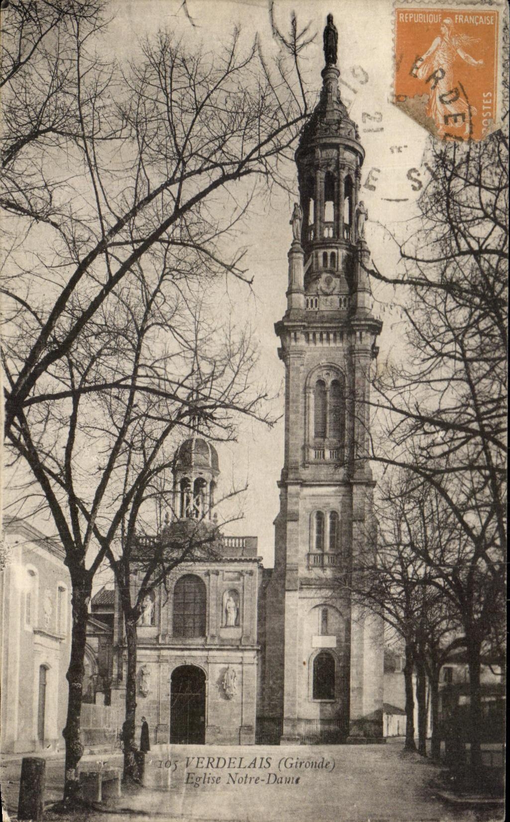 CPA Verdelais Eglise Notre Dame
