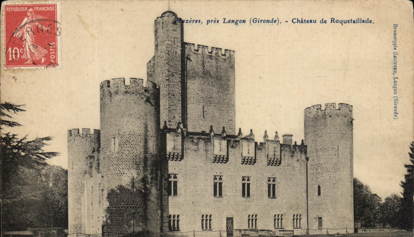 CPA Mazeres pres Langon Chateau de Roquetaillade