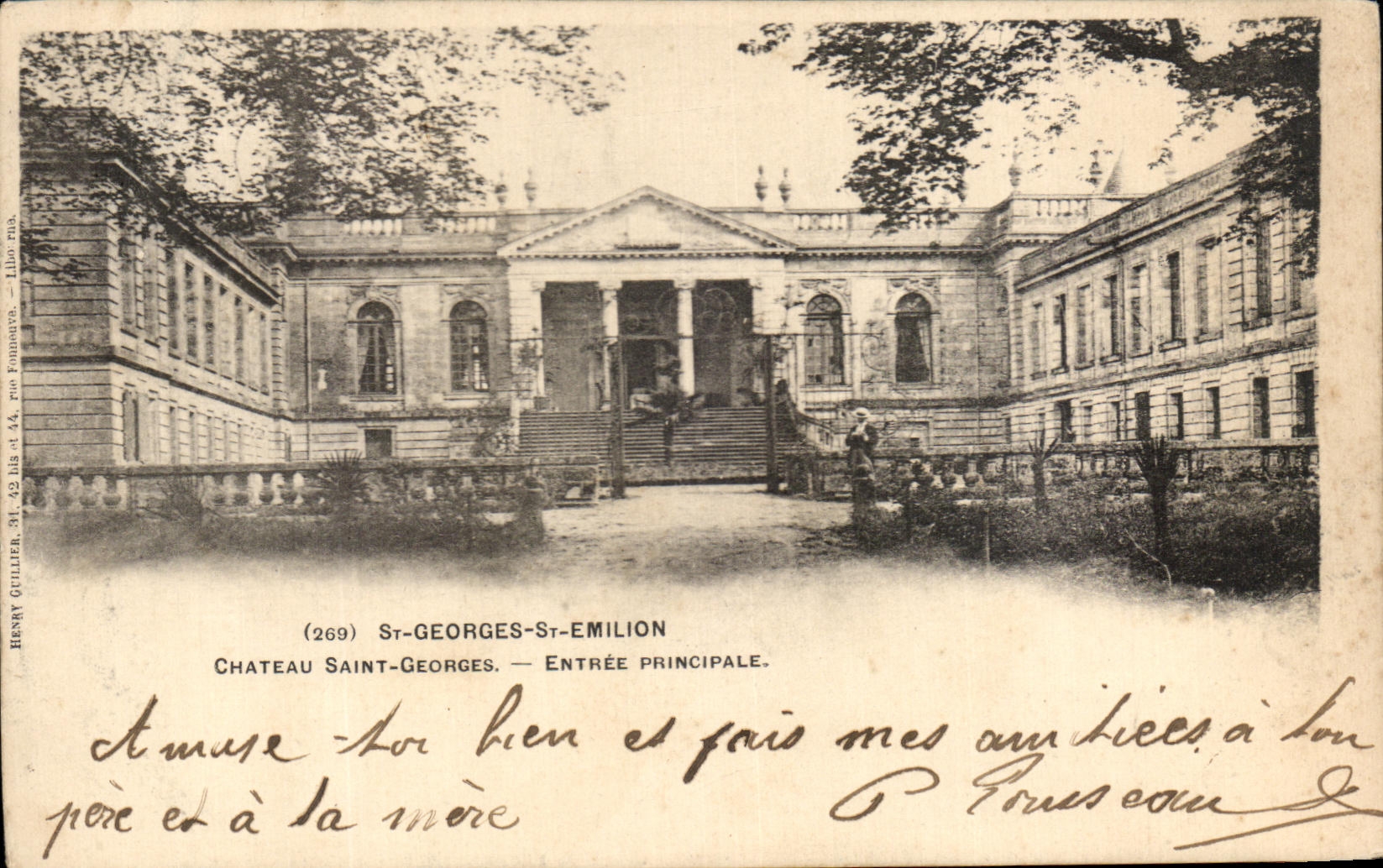 CPA St Georges St Emilion Chateau Saint Georges Entree Principale