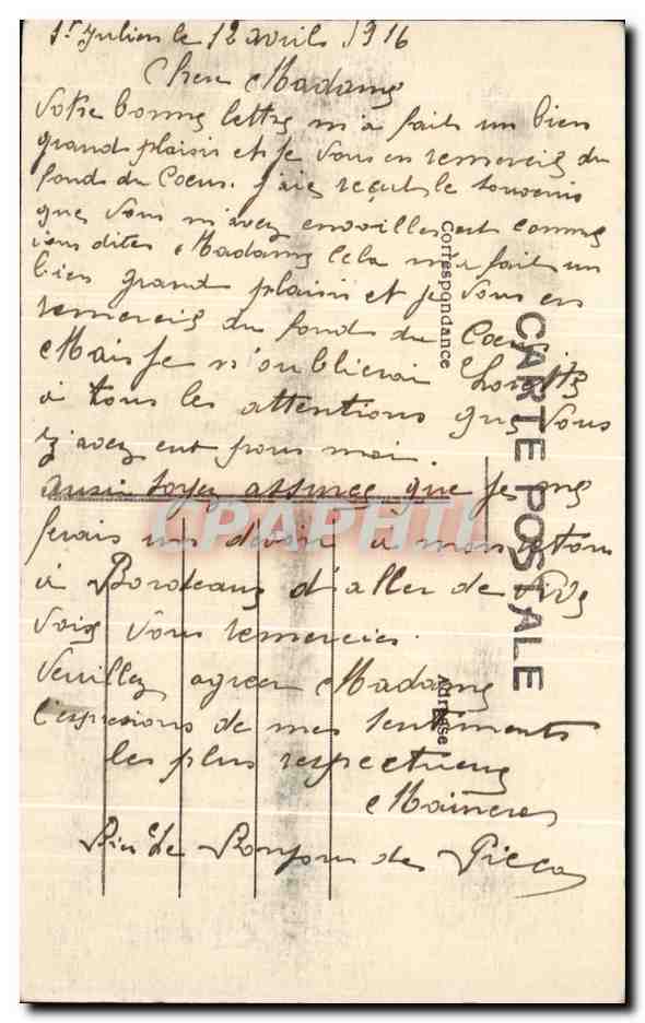 CPA Saint Julien Chateau Gruaud Larose Sarget — Back