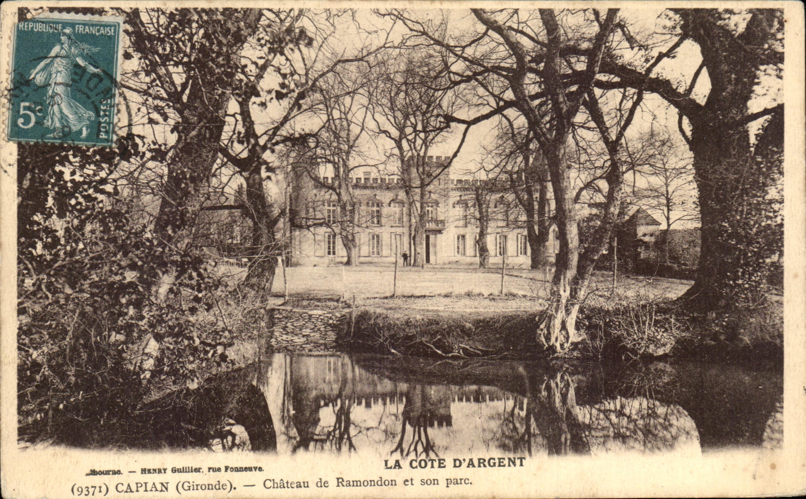 CPA La Cote d'Argent Capian Chateau de Ramondon et Son pare