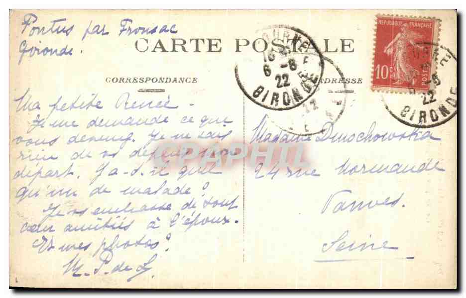 CPA Daignac Chateau de Pressac le Donjon et la Poterne d'entree — Back