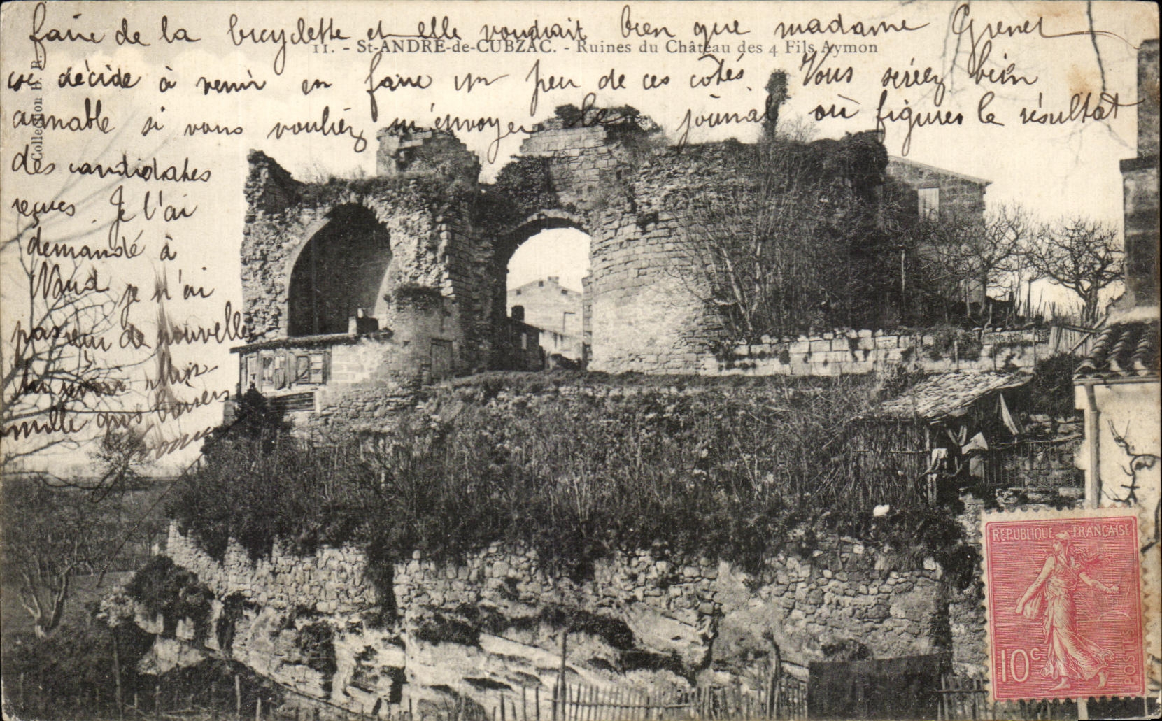 Ruines du Château des 4 Fils Aymon — St-André-de-Cubzac — Éditeur : Collection B.