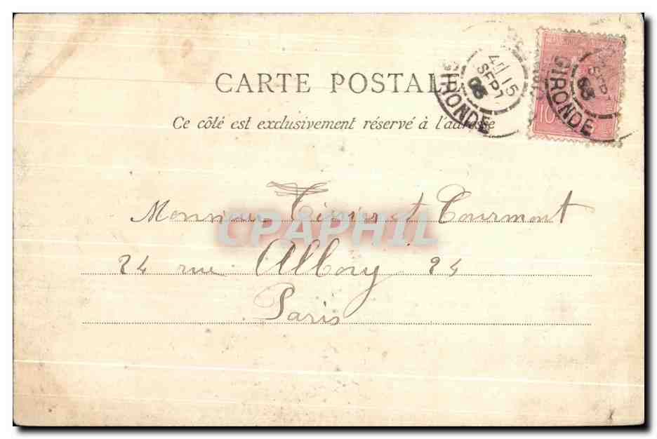 CPA Pessac Pres Bordeaux Chateau Cru bellegrave — Verso