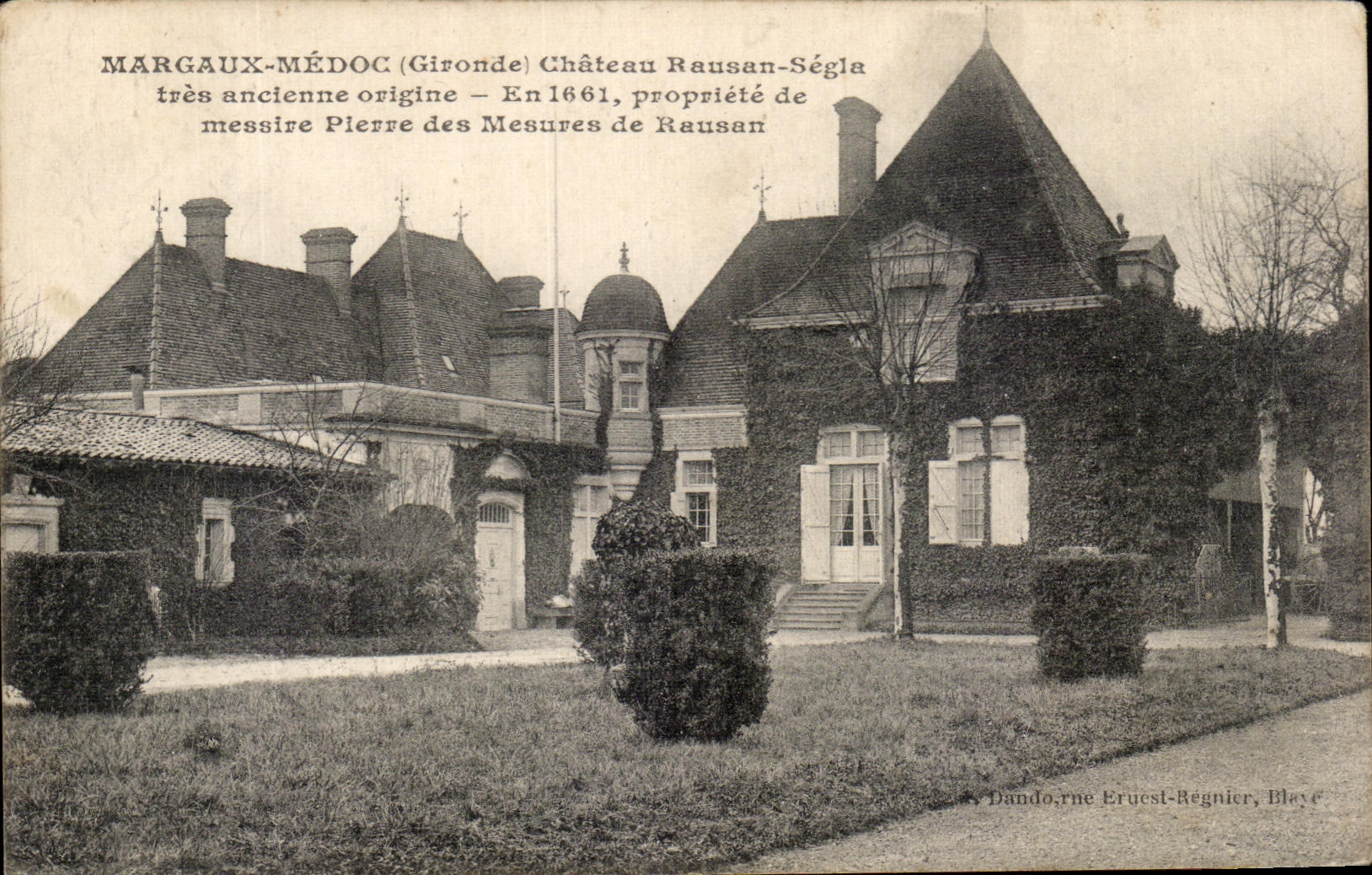 CPA Margaux Medoc Chateau Rausan Segla Tres Ancienne Origine