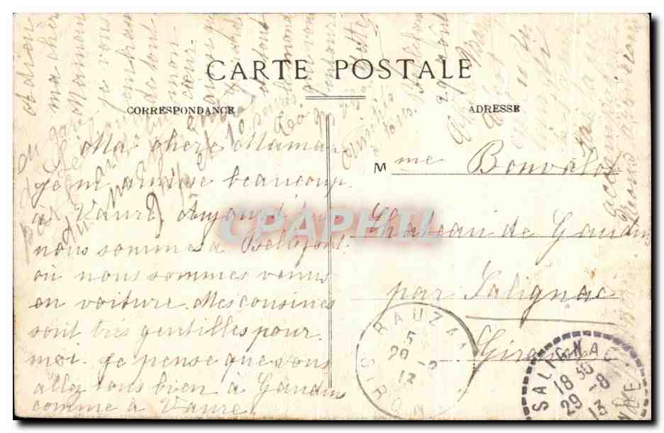CPA Rauzan Restes de l'ancien Chateau Feodal — Verso