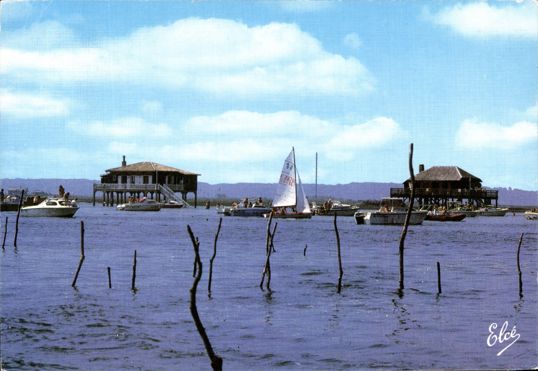 Bassin d'Arcachon — Maisons sur pilotis — Éditeur Elcé, n° 7551