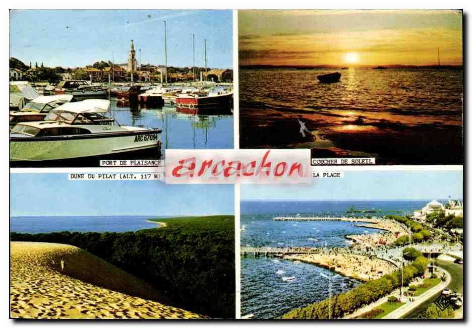 Arcachon — Port de Plaisance, Coucher de Soleil, Dune du Pilat, La Plage — Éditeur : Elnacap