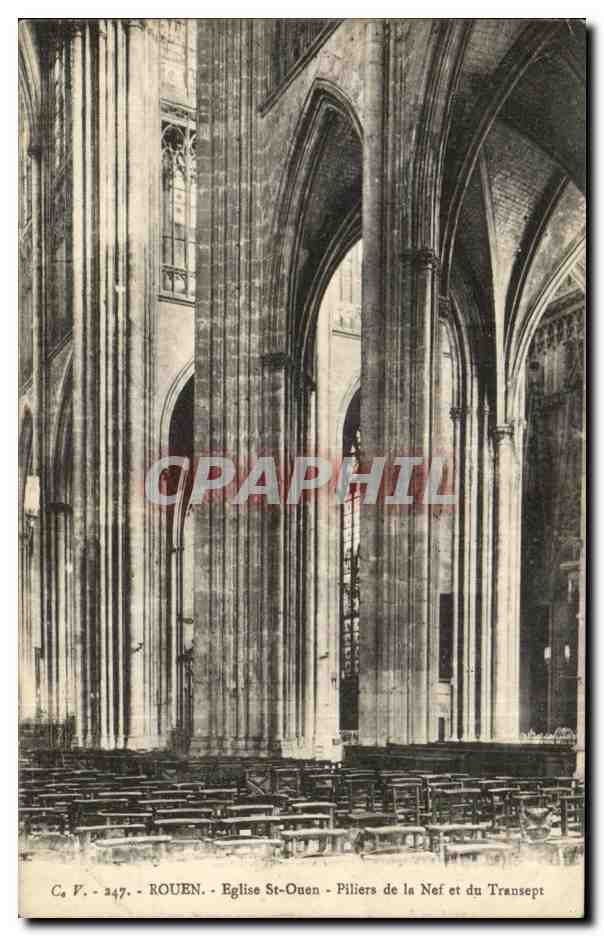 CPA Rouen Eglise St Ouen Pilliers de la Nef et du Transept