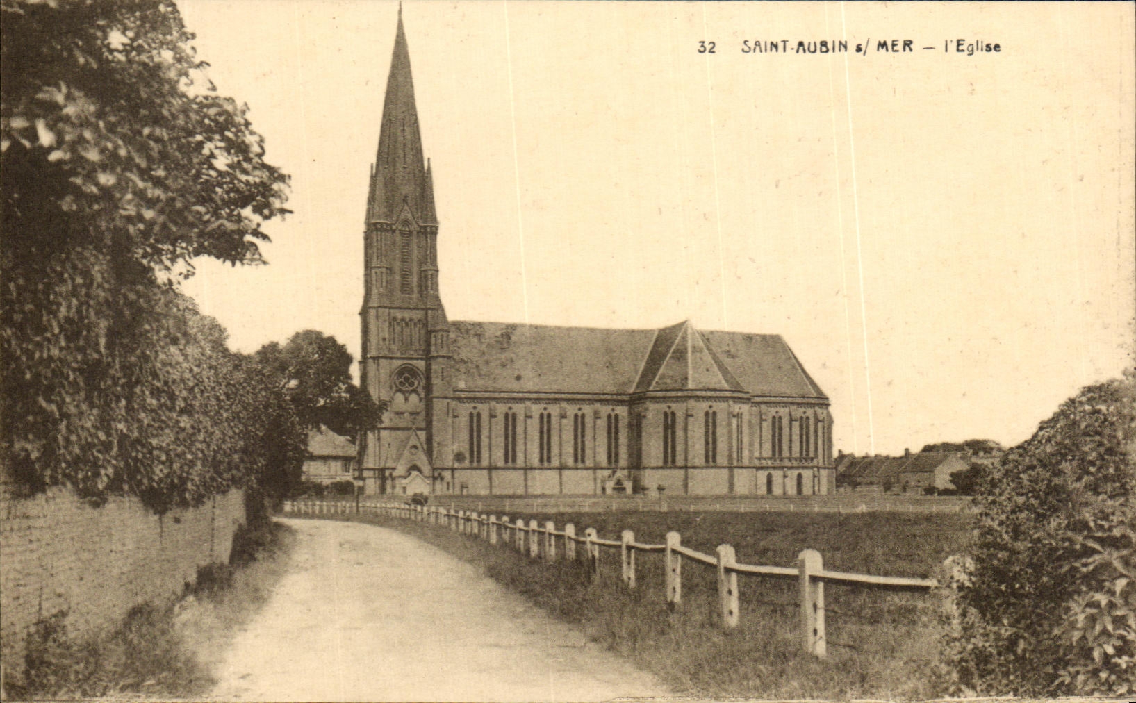 CPA Saint Aubin Sur Mer l'Eglise