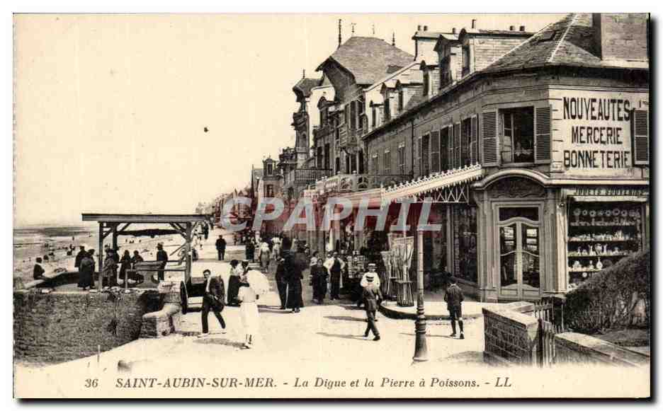 Saint-Aubin-sur-Mer — La Digue et la Pierre à Poissons — LL
