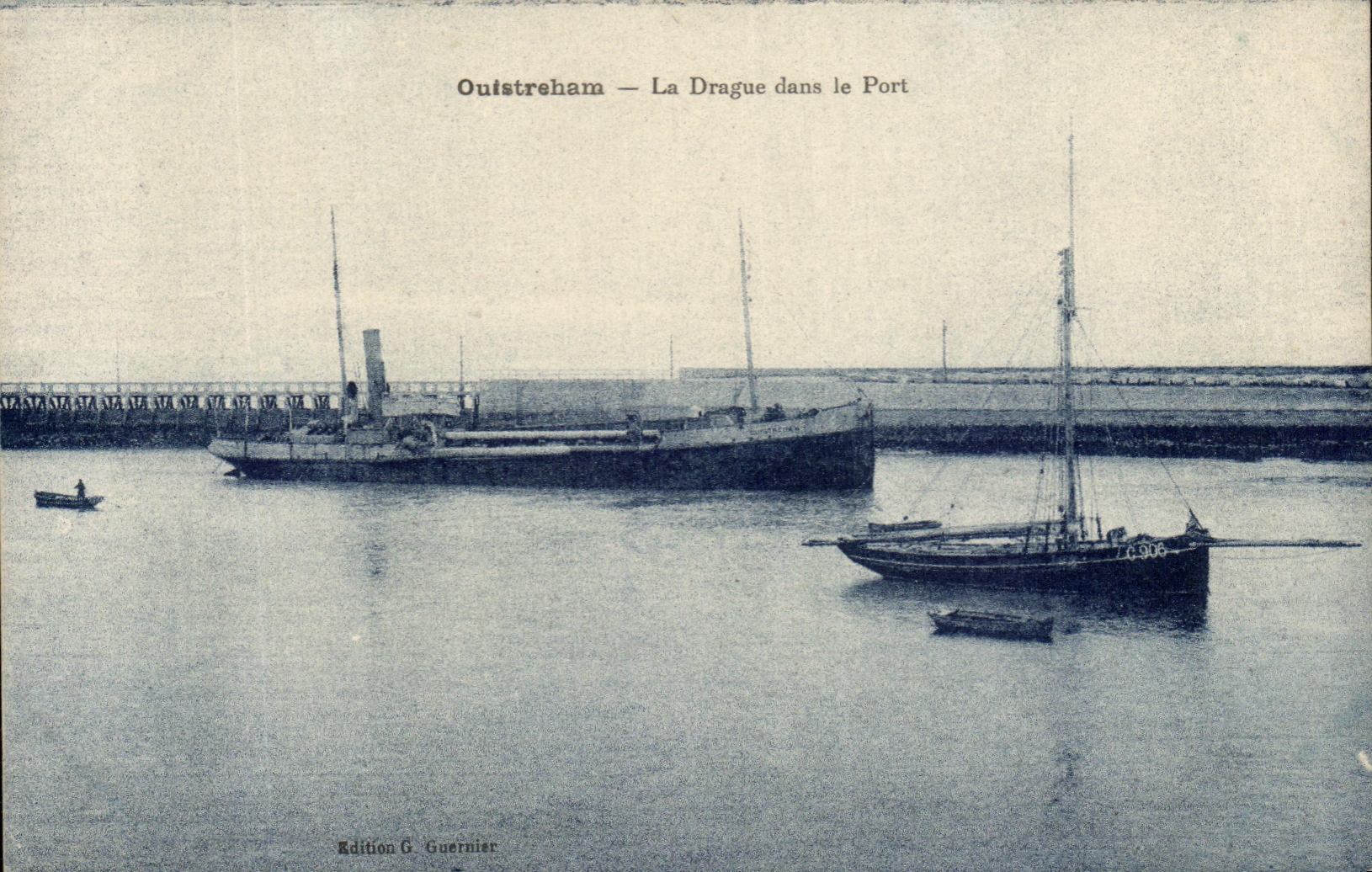 Oustreham — La Drague dans le Port — Édition G. Guernier