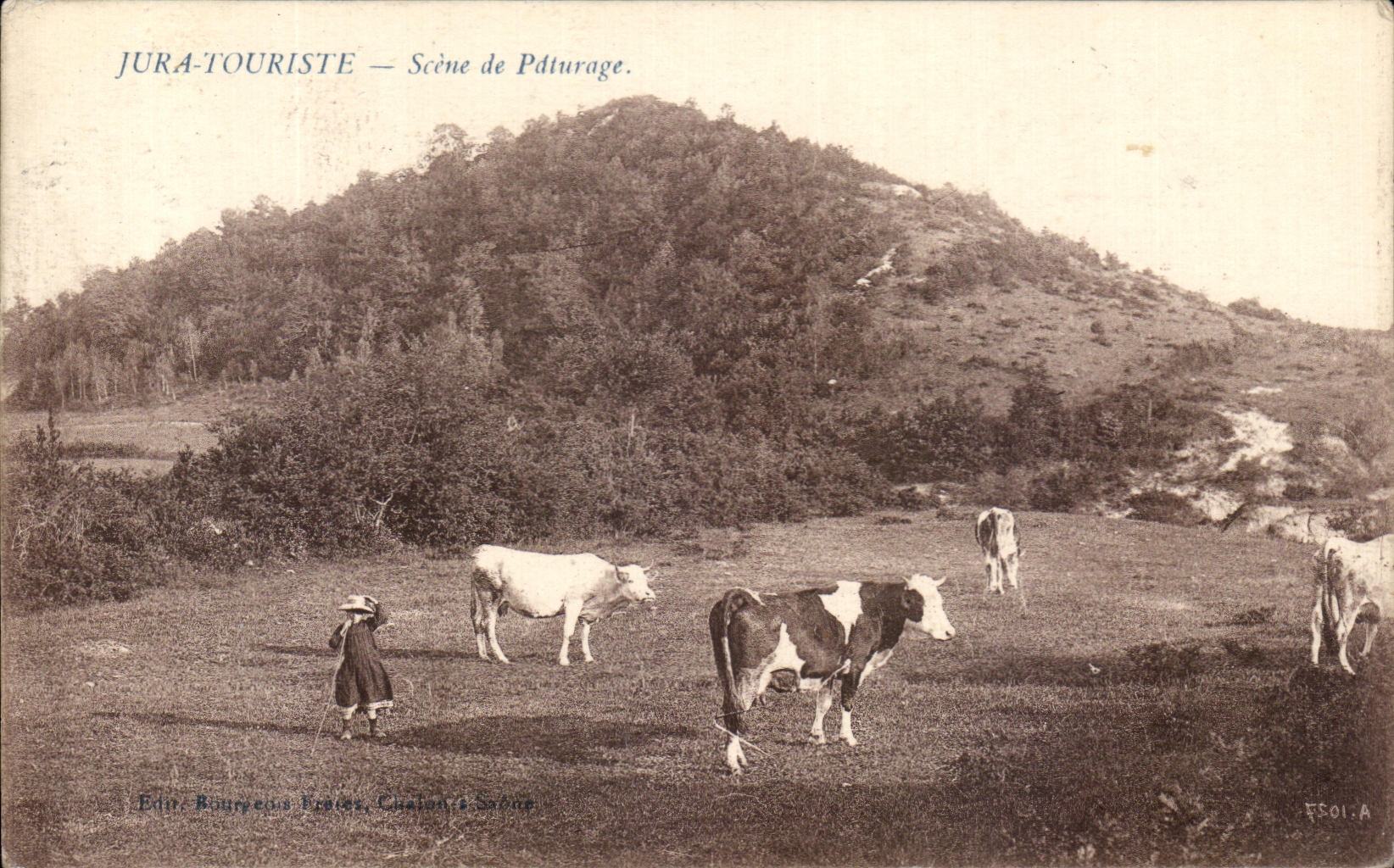 Pdturage — Scène de Pdturage — Éditeur Boursoume Frères, Chalon-sur-Saône