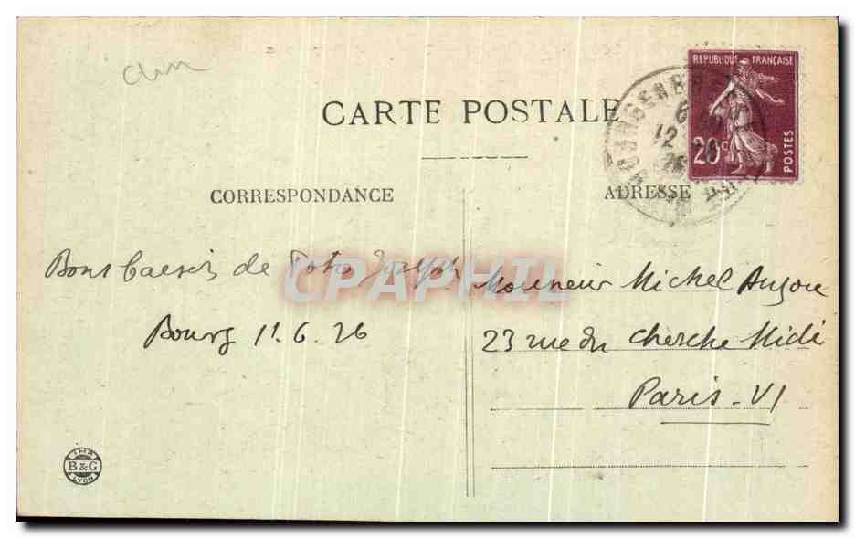 CPA Bourg Quai de la Reyssouze — Rückseite