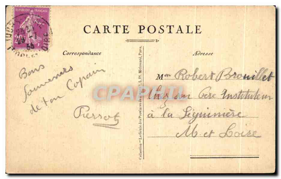 CPA Anjou et Touraine Ruines du Chateau de Cinq Mars — Rückseite