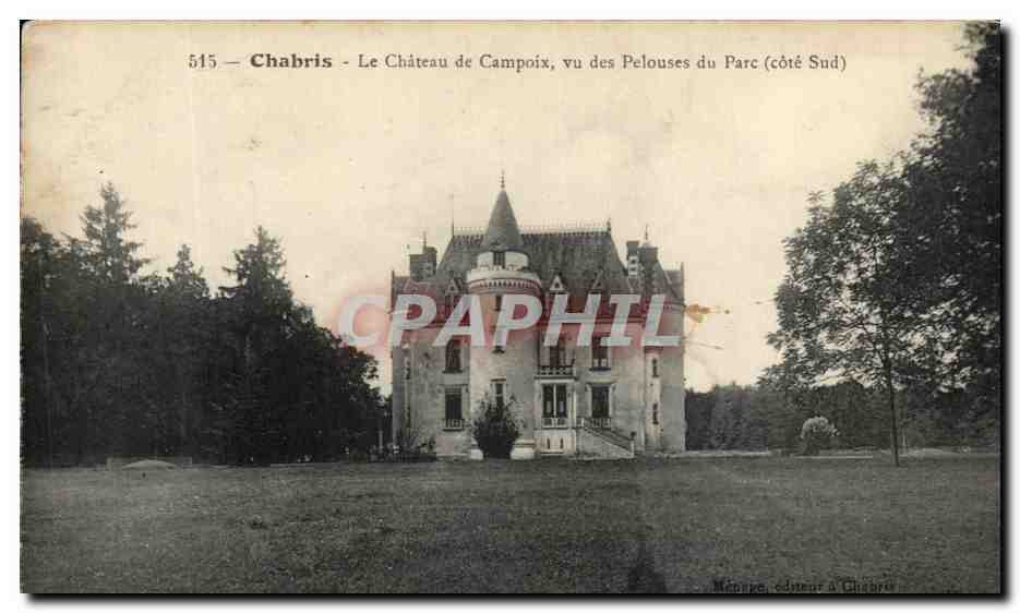 CPA Chabris Le Chateau de Campoix vu des Pelouses du parc