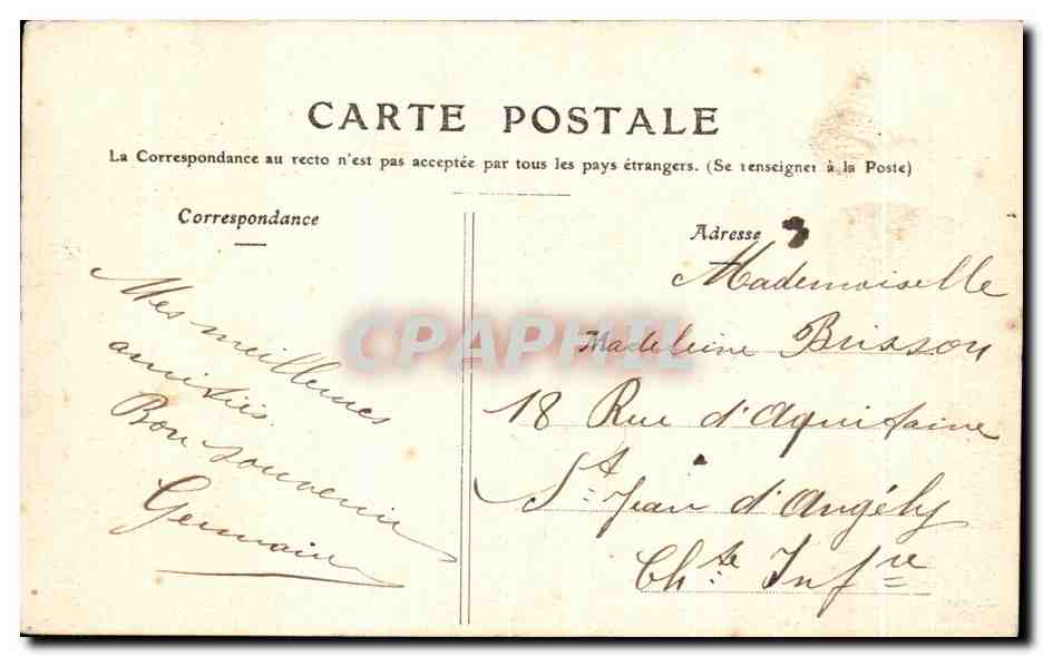 CPA Luble Chateau de la Balmoniere — Rückseite