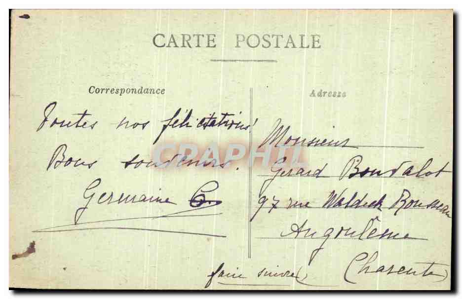 CPA Preuilly sur Claise Ruines de la Collegiale de St Meleine — Rückseite