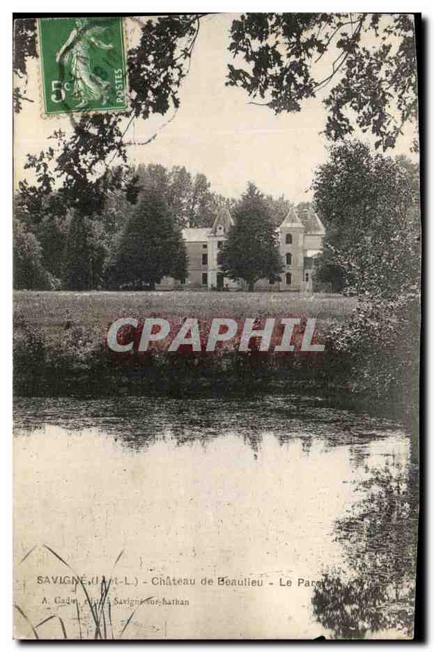 CPA Savigne Chateau de Beauliau Le parc