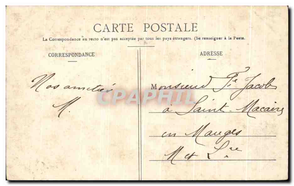 CPA Vouvray Clos du chateau de Moncontour — Rückseite